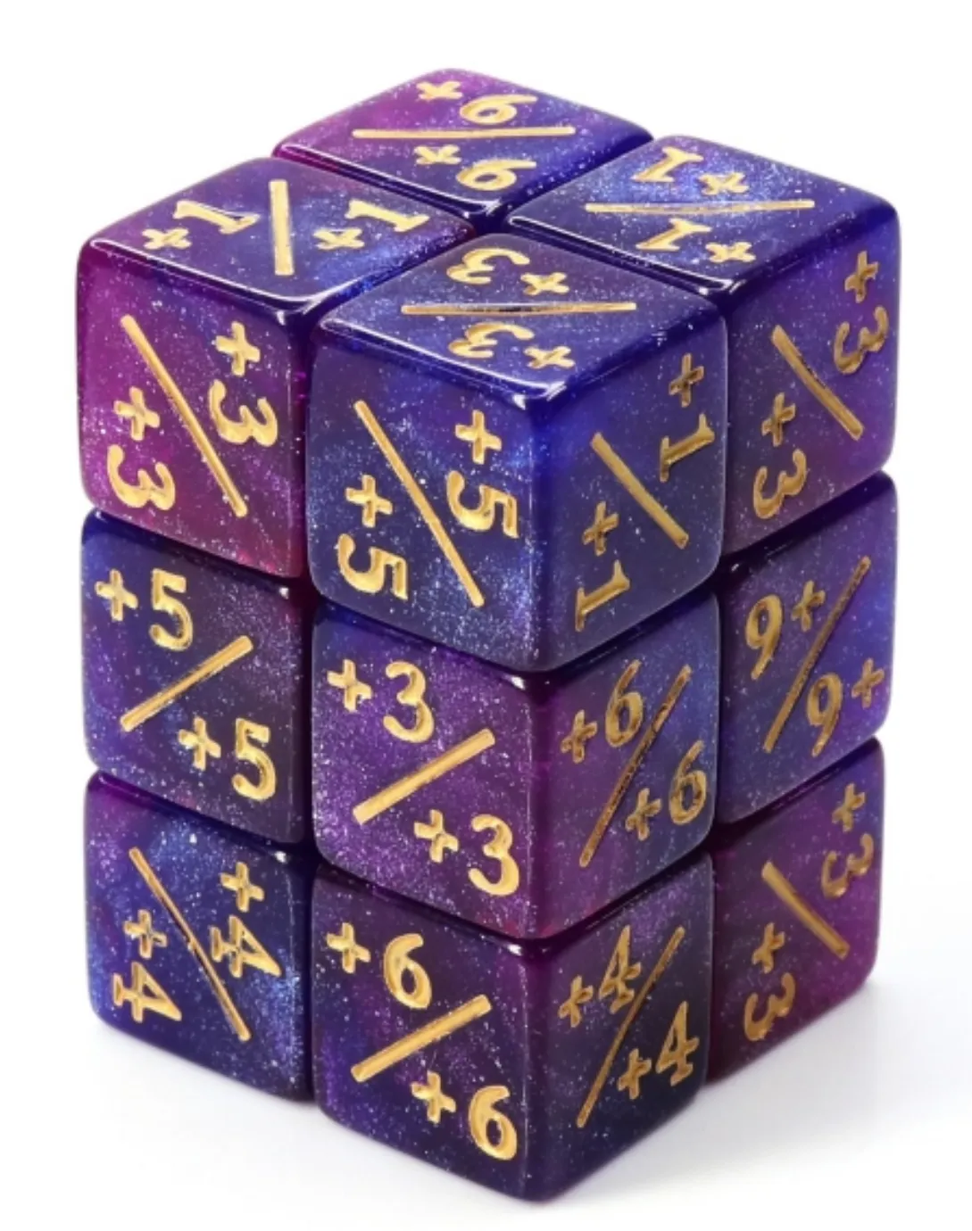  1/ 1 Dark Blue & Purple Glitter Counters for Magic - set of 8