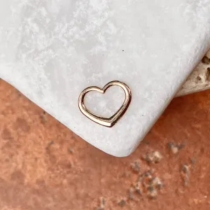 10KT Rose Gold Mini Open Heart Pendant Charm Slide