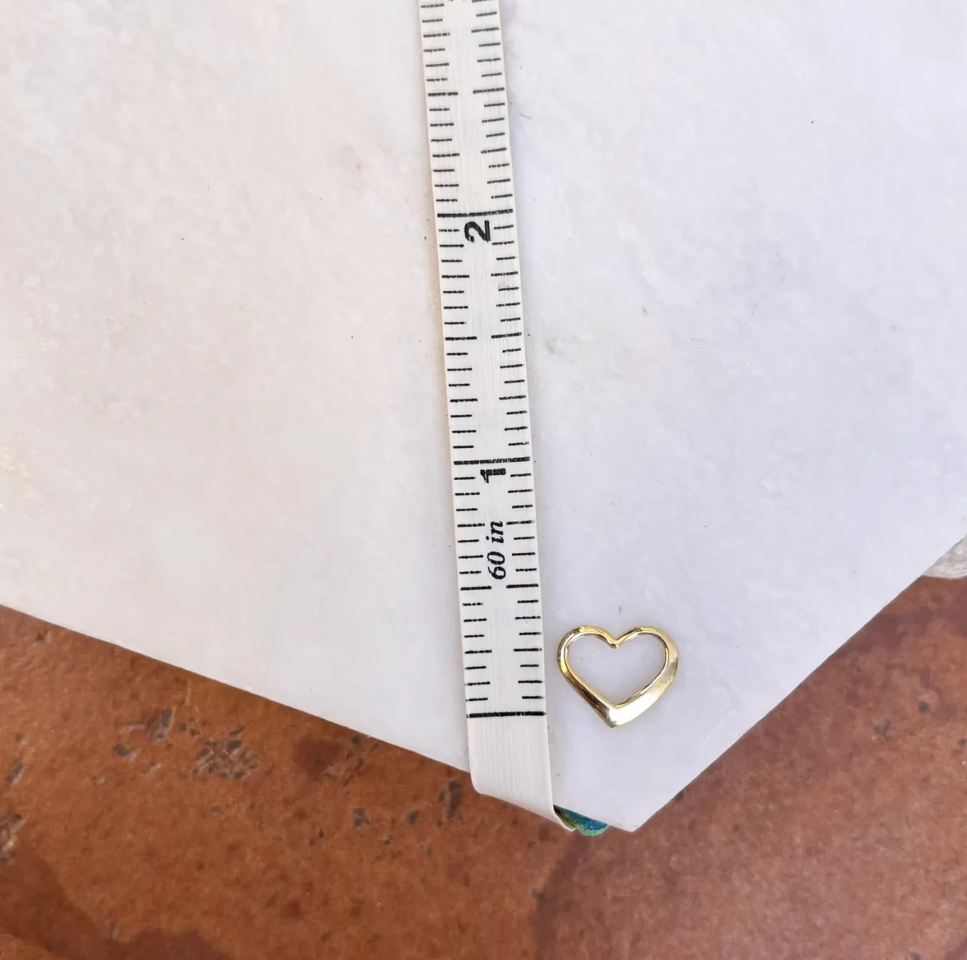 10KT Yellow Gold Small Open Heart Pendant Slide