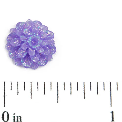 12*6.5mm purple Flower Resin Cabochon Cameo,Flat back,sold 400 pcs per pkg.