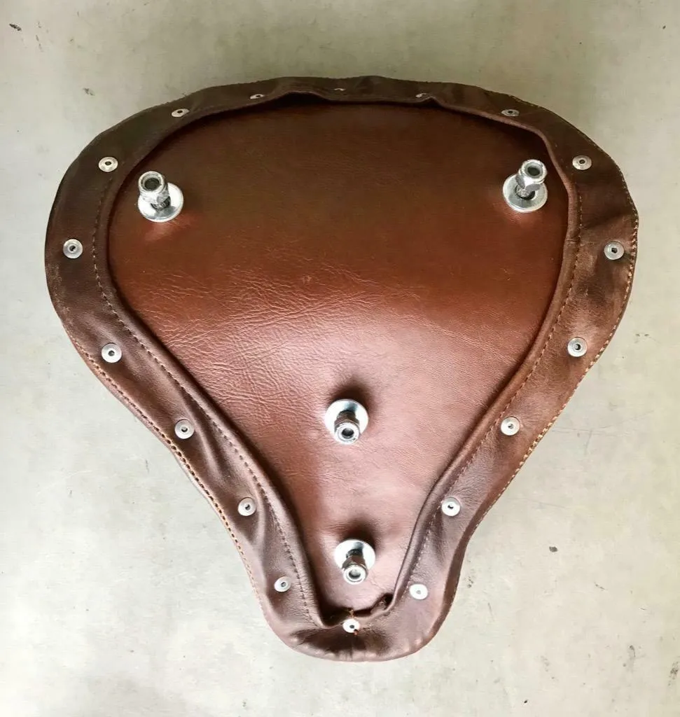 12x13" Brown Tuck Roll Seat Chopper Harley Sportster Indian Bobber Bates Style