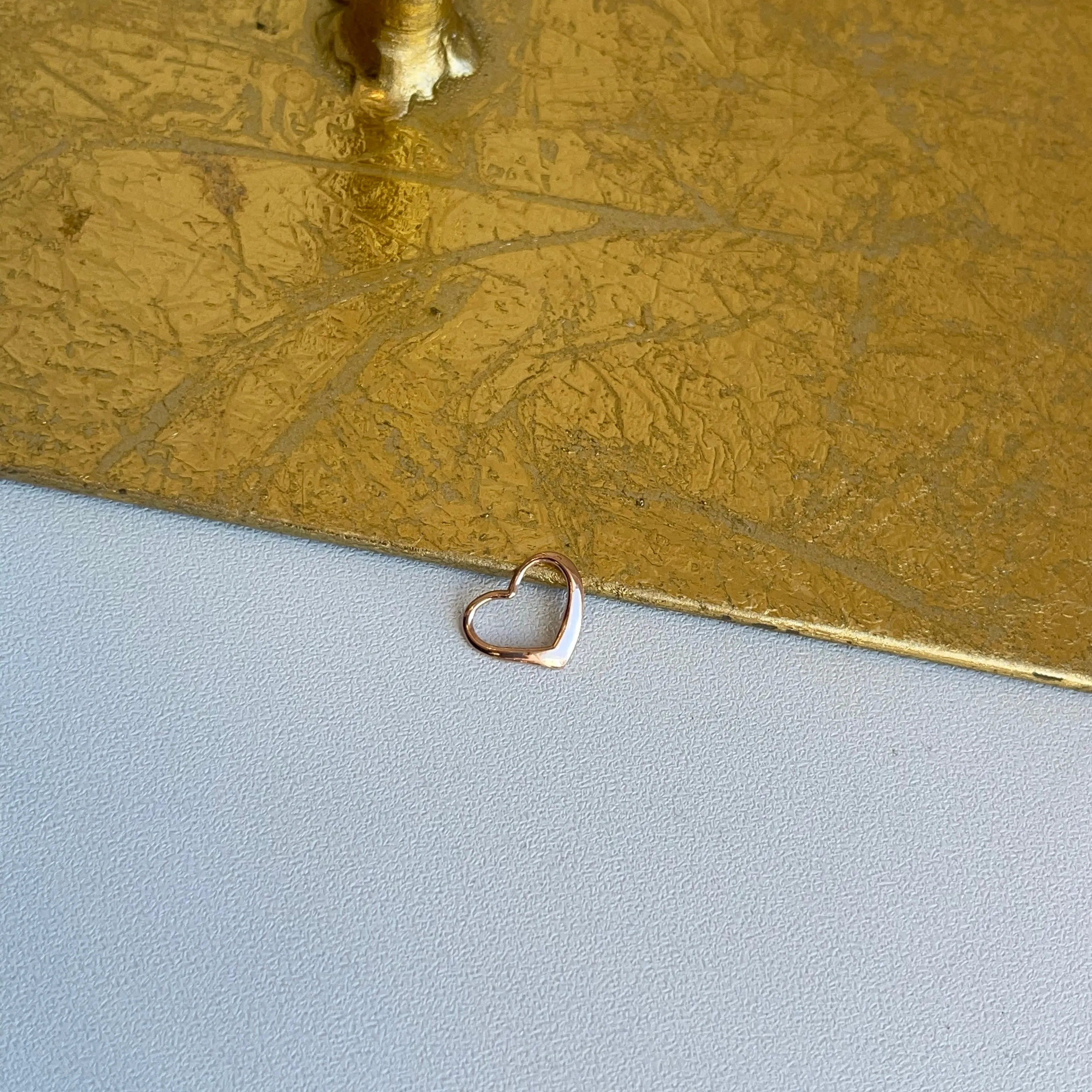 14KT Rose Gold Small Open Heart Pendant Slide