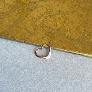 14KT Rose Gold Small Open Heart Pendant Slide