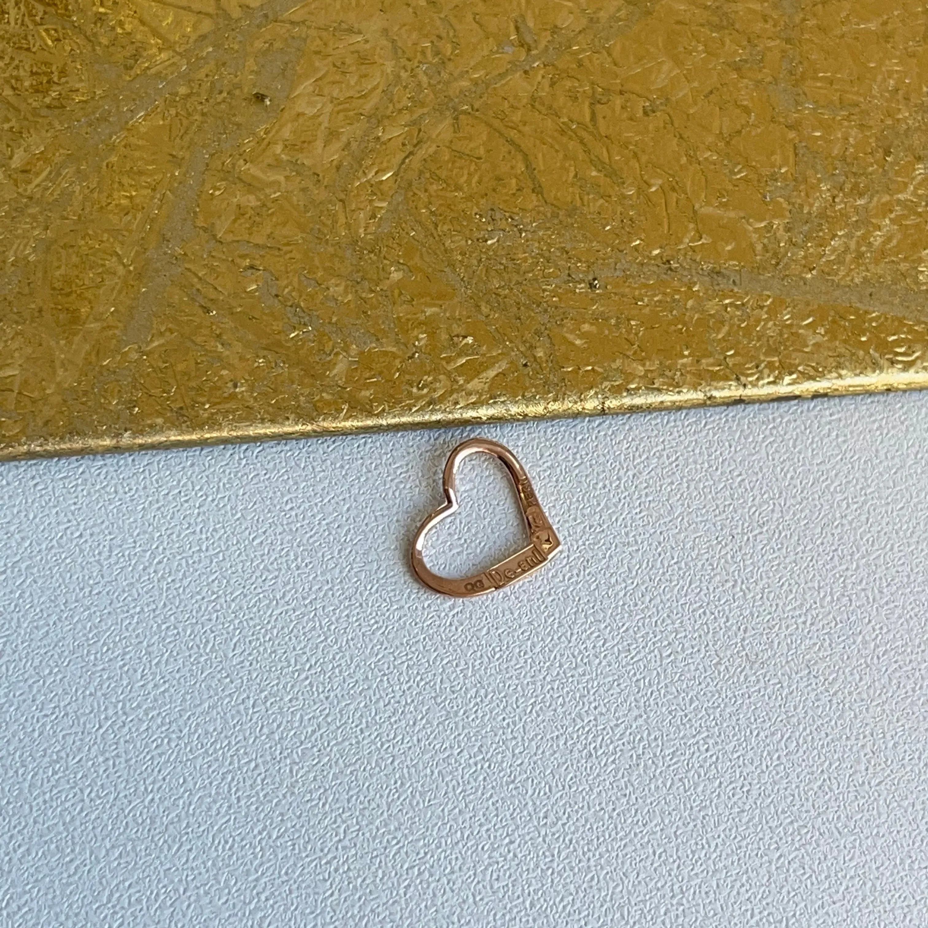 14KT Rose Gold Small Open Heart Pendant Slide