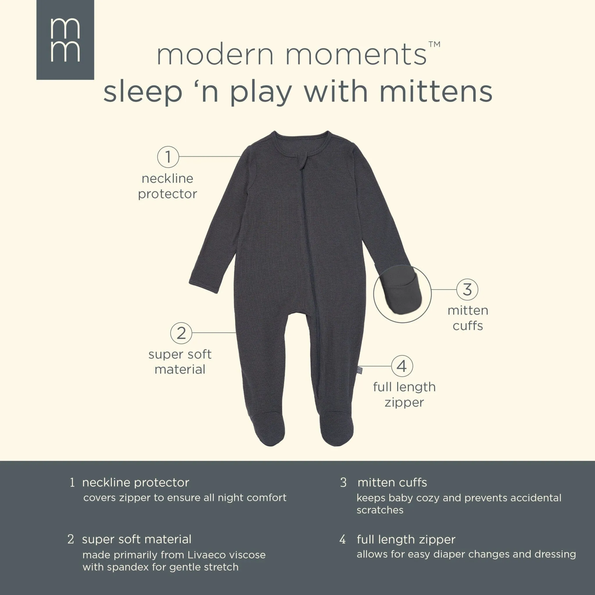 2-Pack Baby Neutral Olives Sleep 'N Plays With Mitten Cuffs