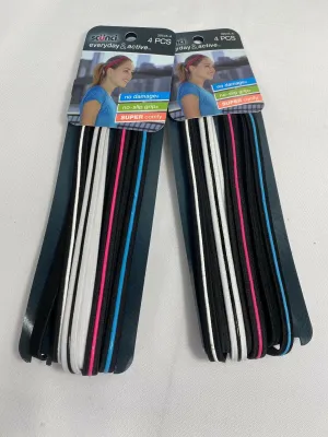 (2) Scunci Head Wrap No Slip Grip Band Comfy White Pink Black Thin Slim 8 Total