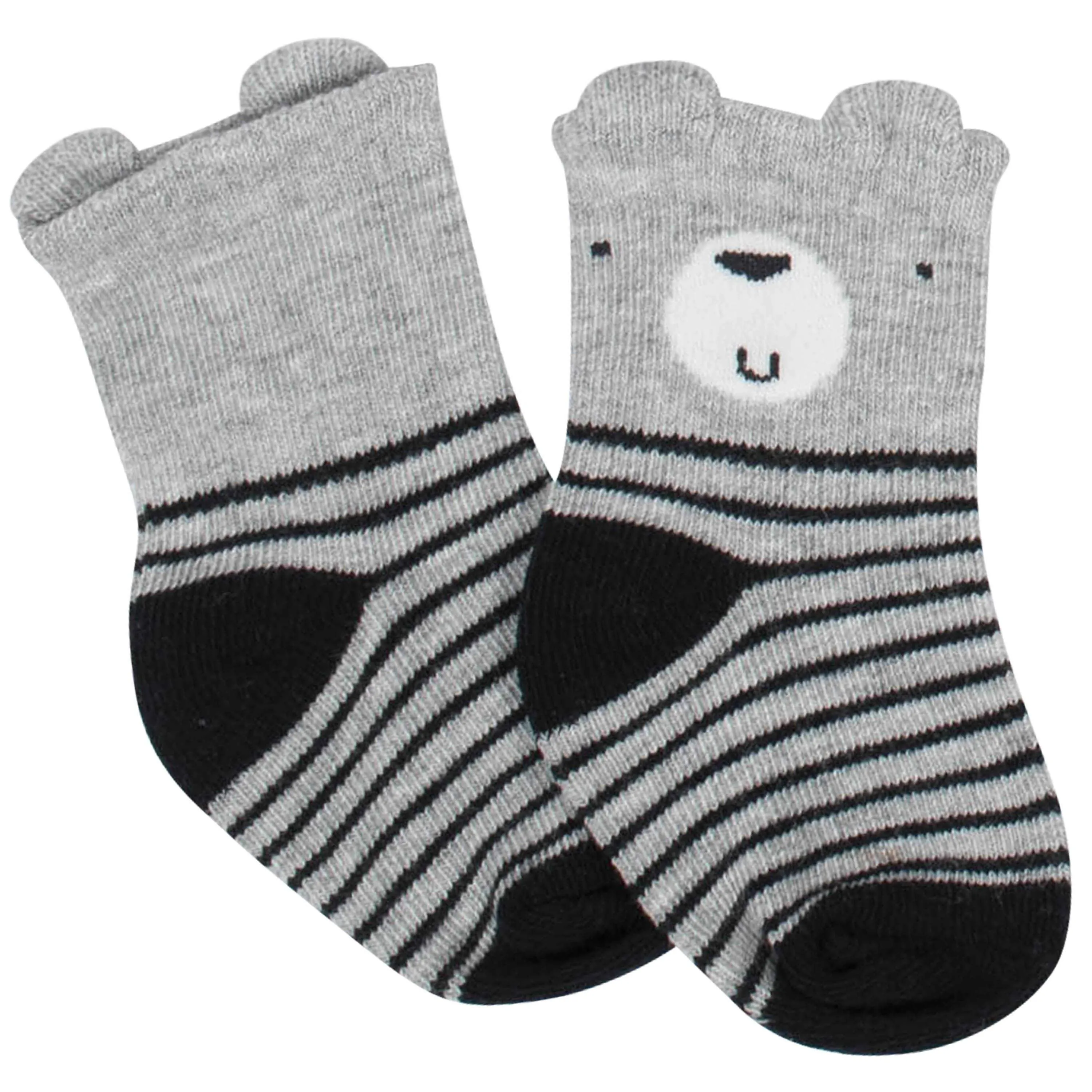 6-Pack Baby Boys' Bear Wiggle Proof Jersey Crew Socks