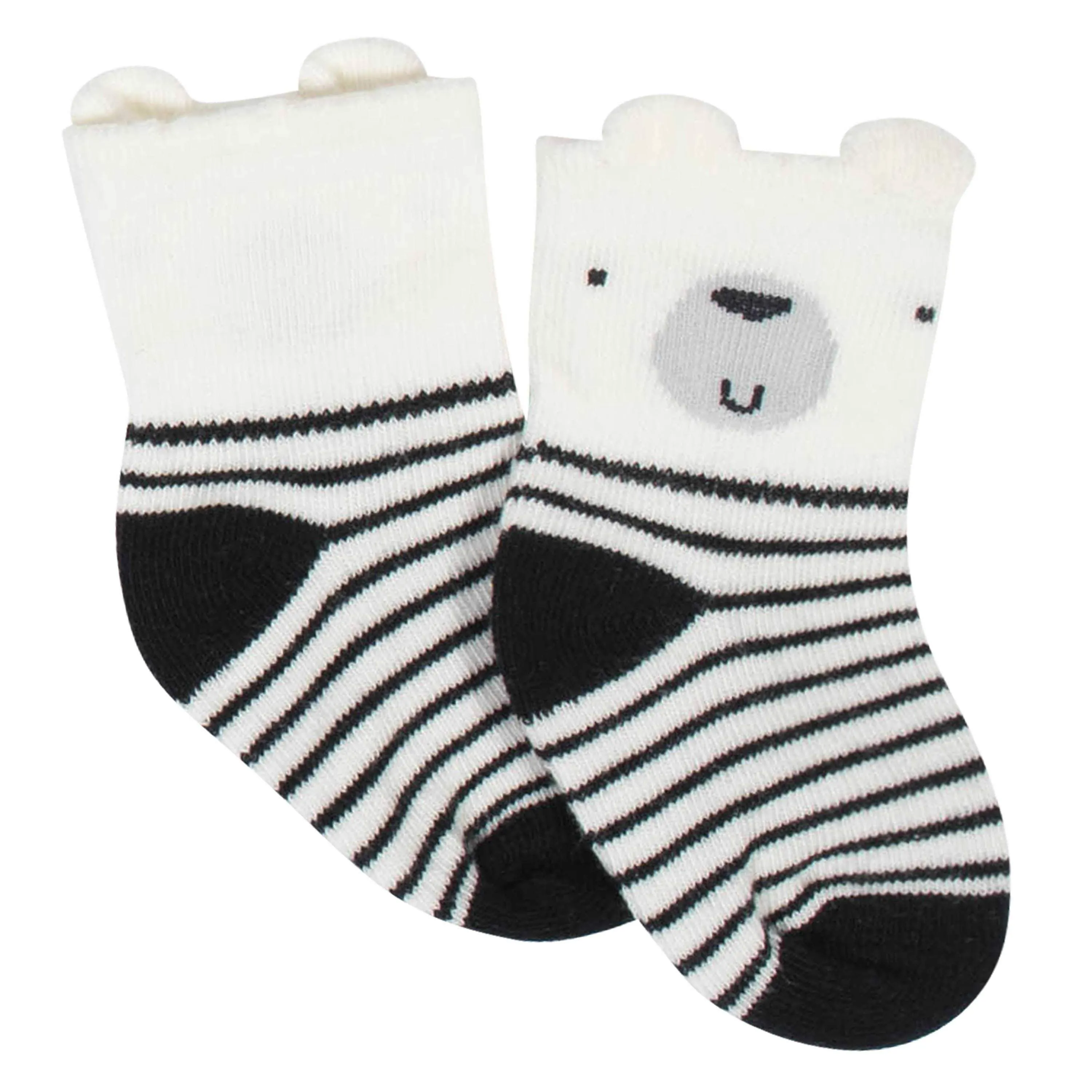 6-Pack Baby Boys' Bear Wiggle Proof Jersey Crew Socks