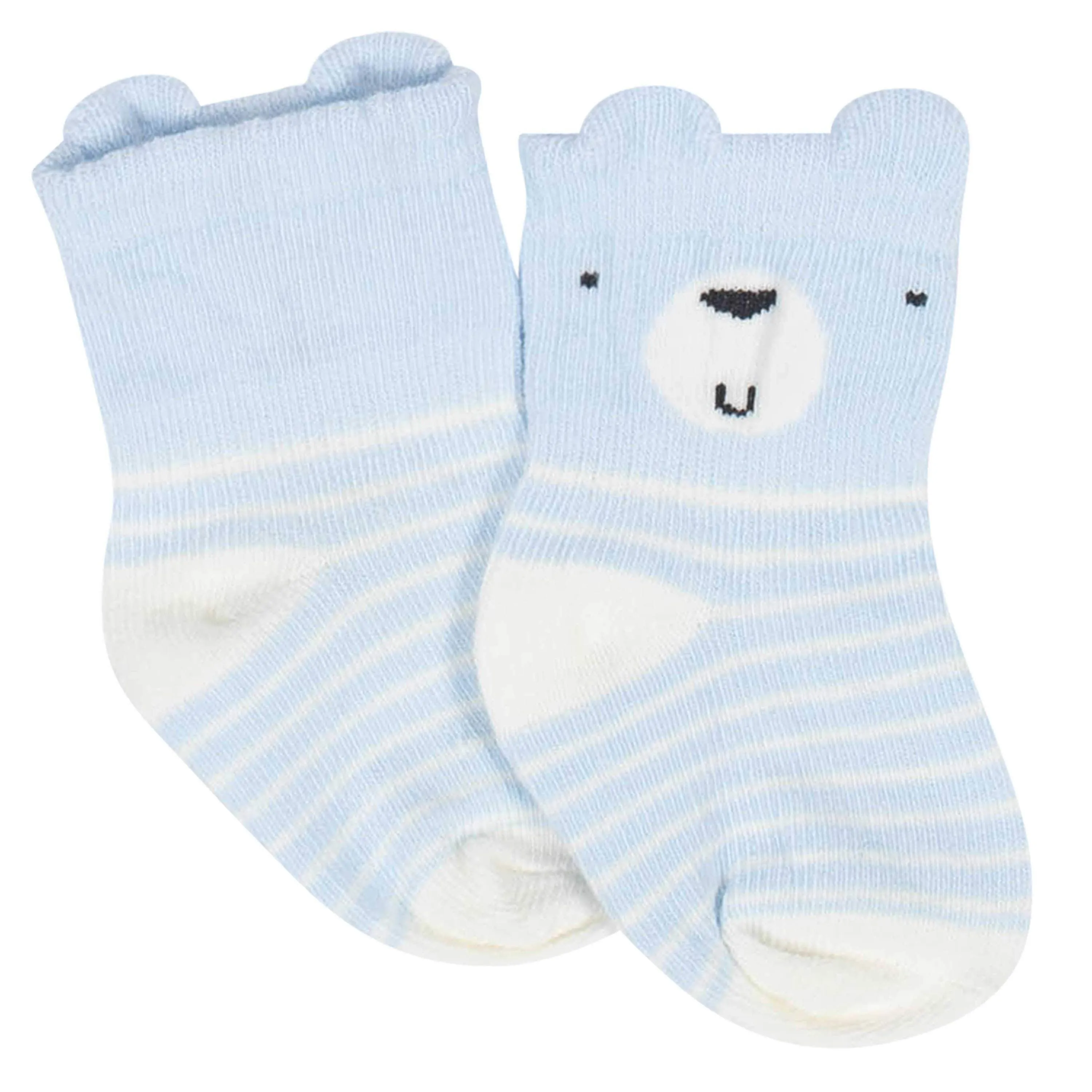 6-Pack Baby Boys' Bear Wiggle Proof Jersey Crew Socks