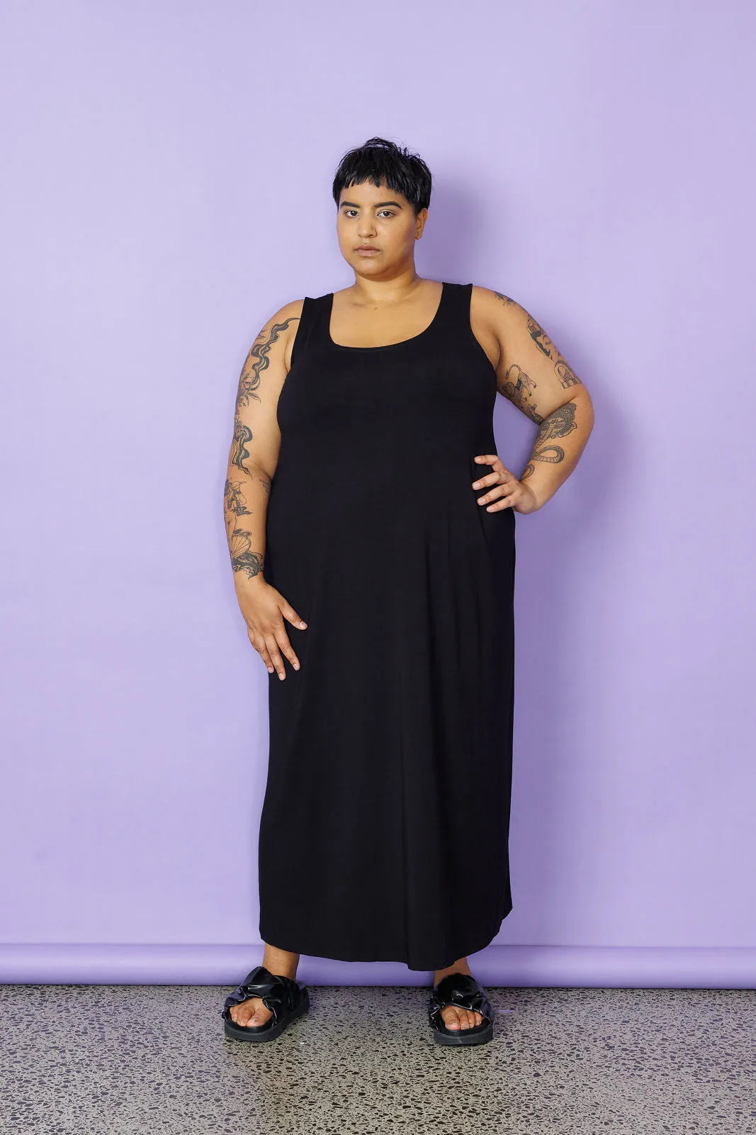 A-Line Maxi Slip - Black