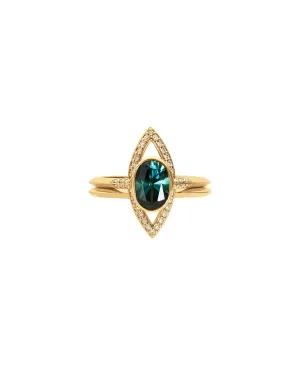 Acoustic Pavé   Marquise Outline Wedding Ring Set
