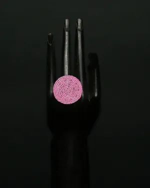 African Beaded Ring Cotton Candy Color 5