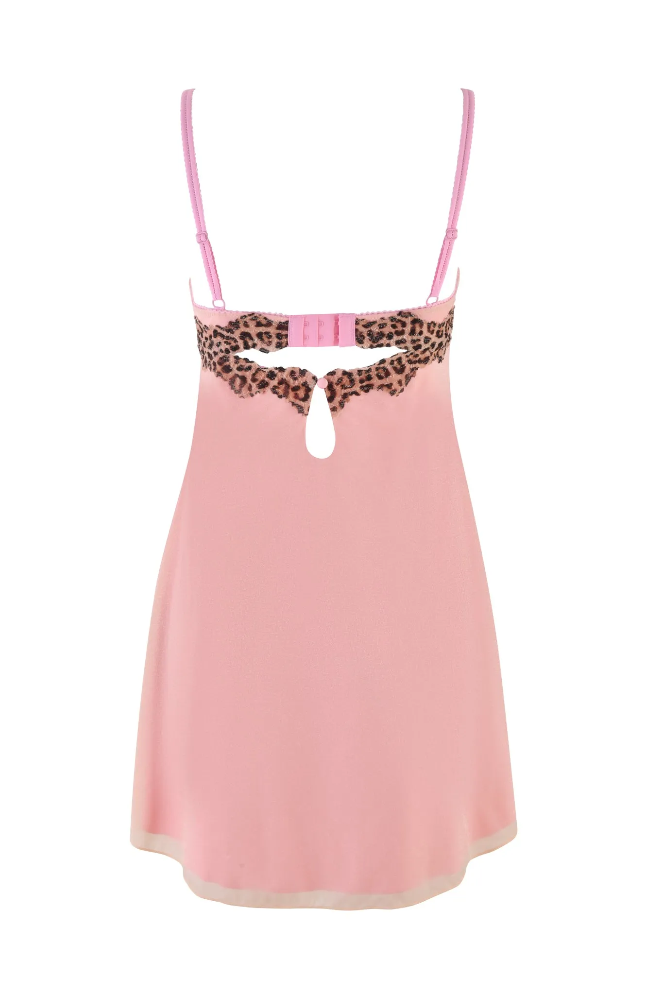 AMARI SLIP DRESS - PINK : LEOPARD