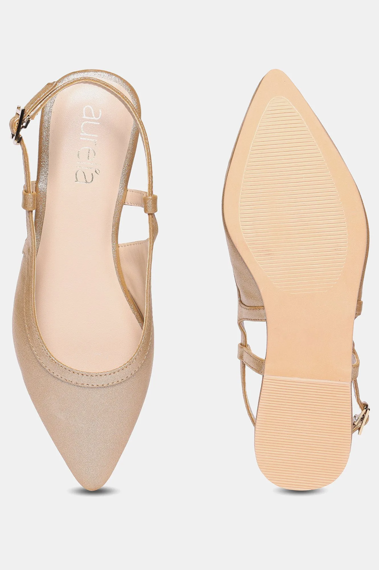 AURELIA GOLD Pointed Toe Flat-ZCELIA
