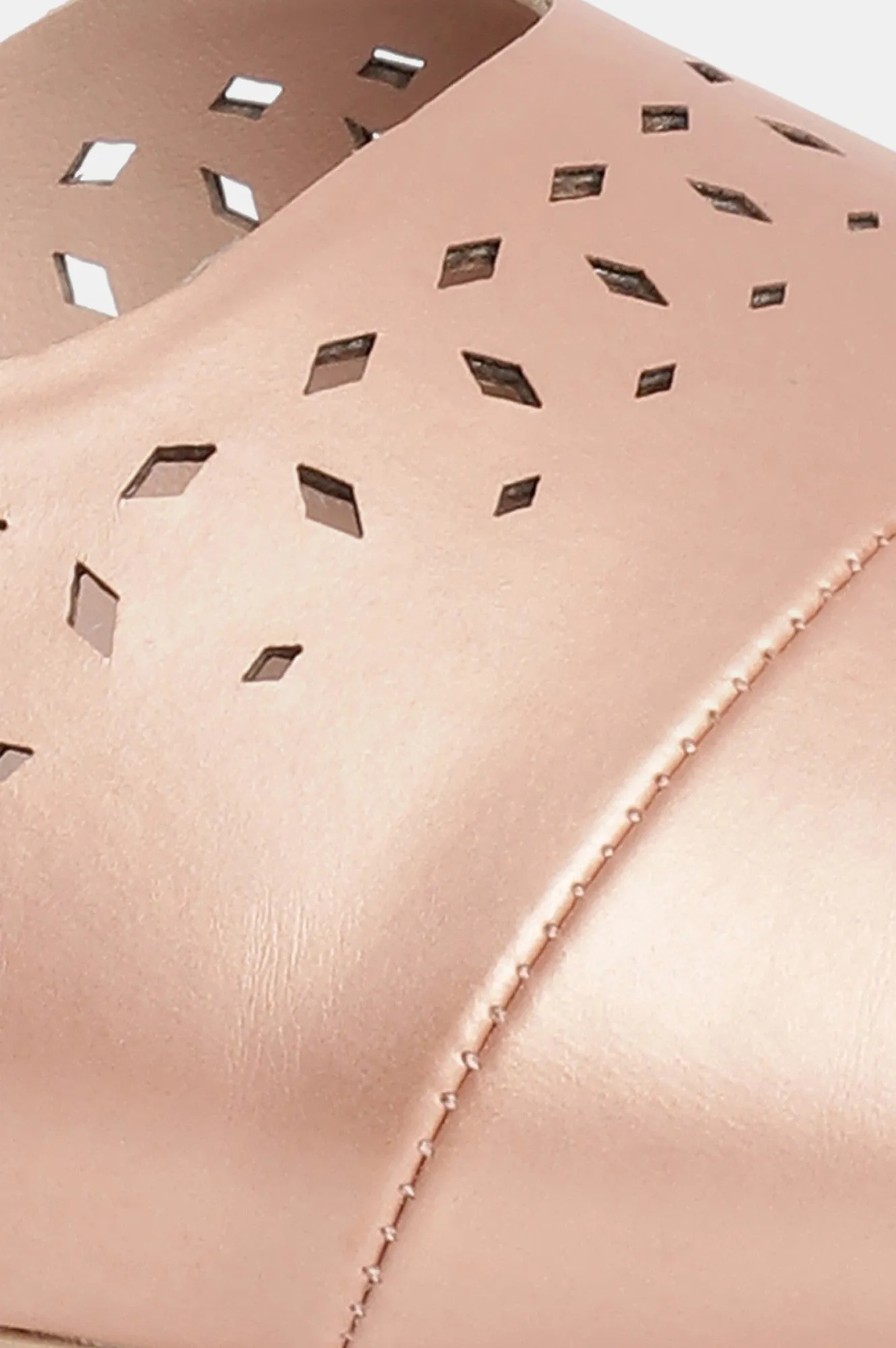 Aurelia Laser Cut Rose Gold Square Toe Flat