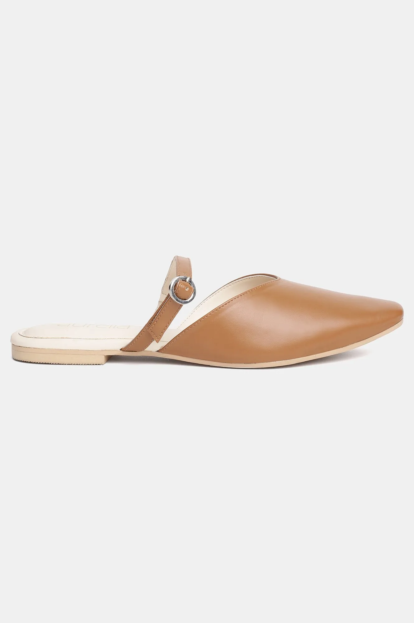 Aurelia Solid Tan Square Toe Flat