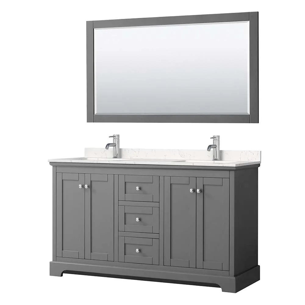 Avery 60 Inch Double Bathroom Vanity in Dark Gray