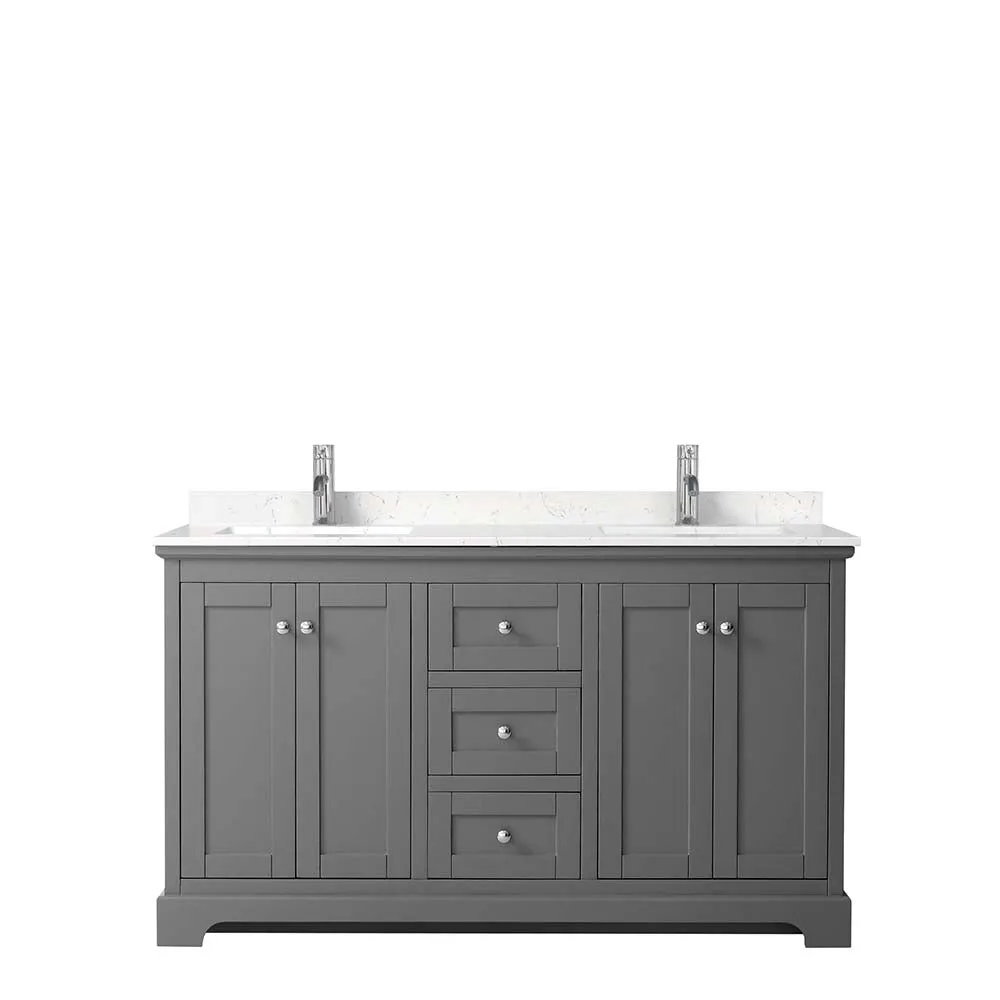 Avery 60 Inch Double Bathroom Vanity in Dark Gray