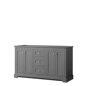 Avery 60 Inch Double Bathroom Vanity in Dark Gray
