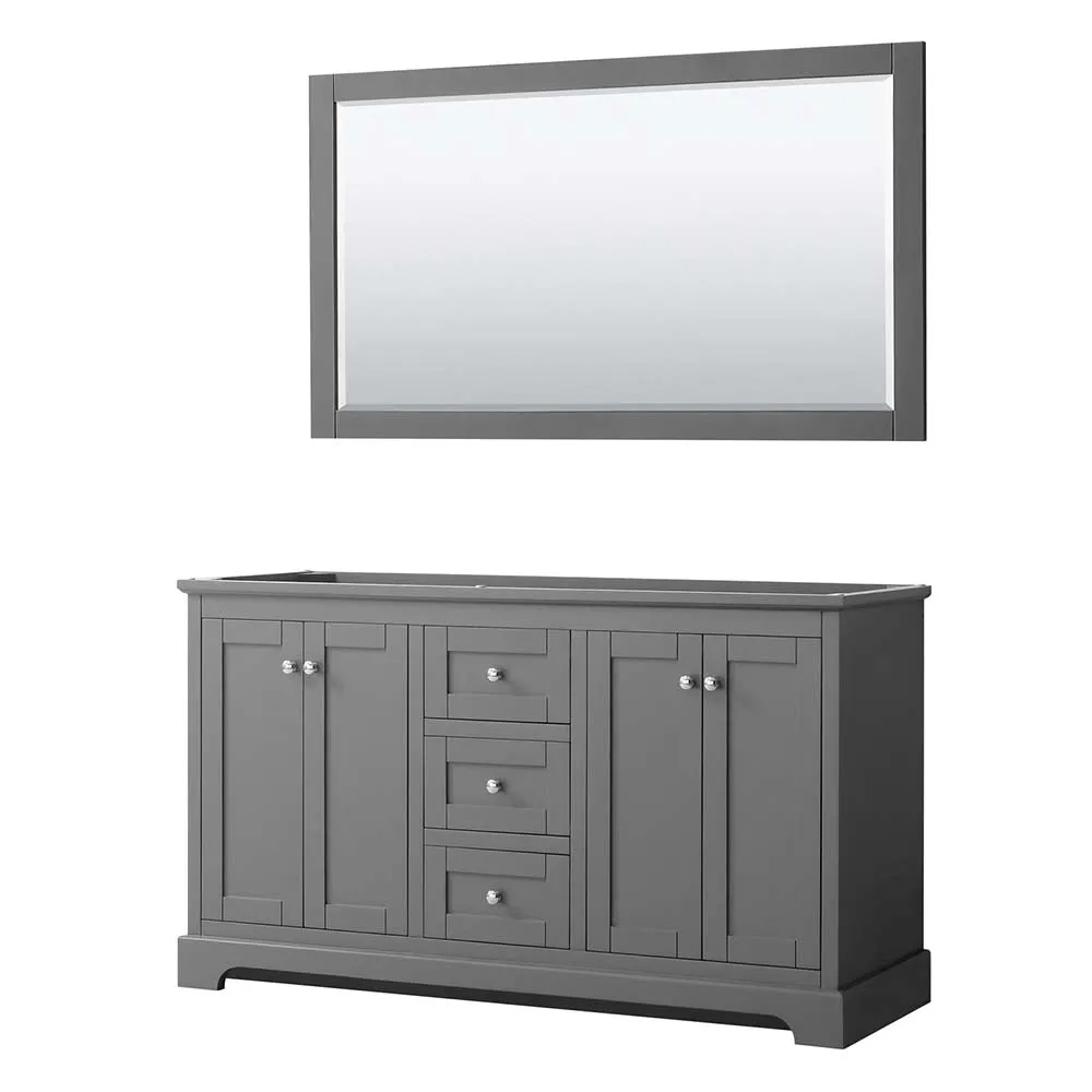 Avery 60 Inch Double Bathroom Vanity in Dark Gray