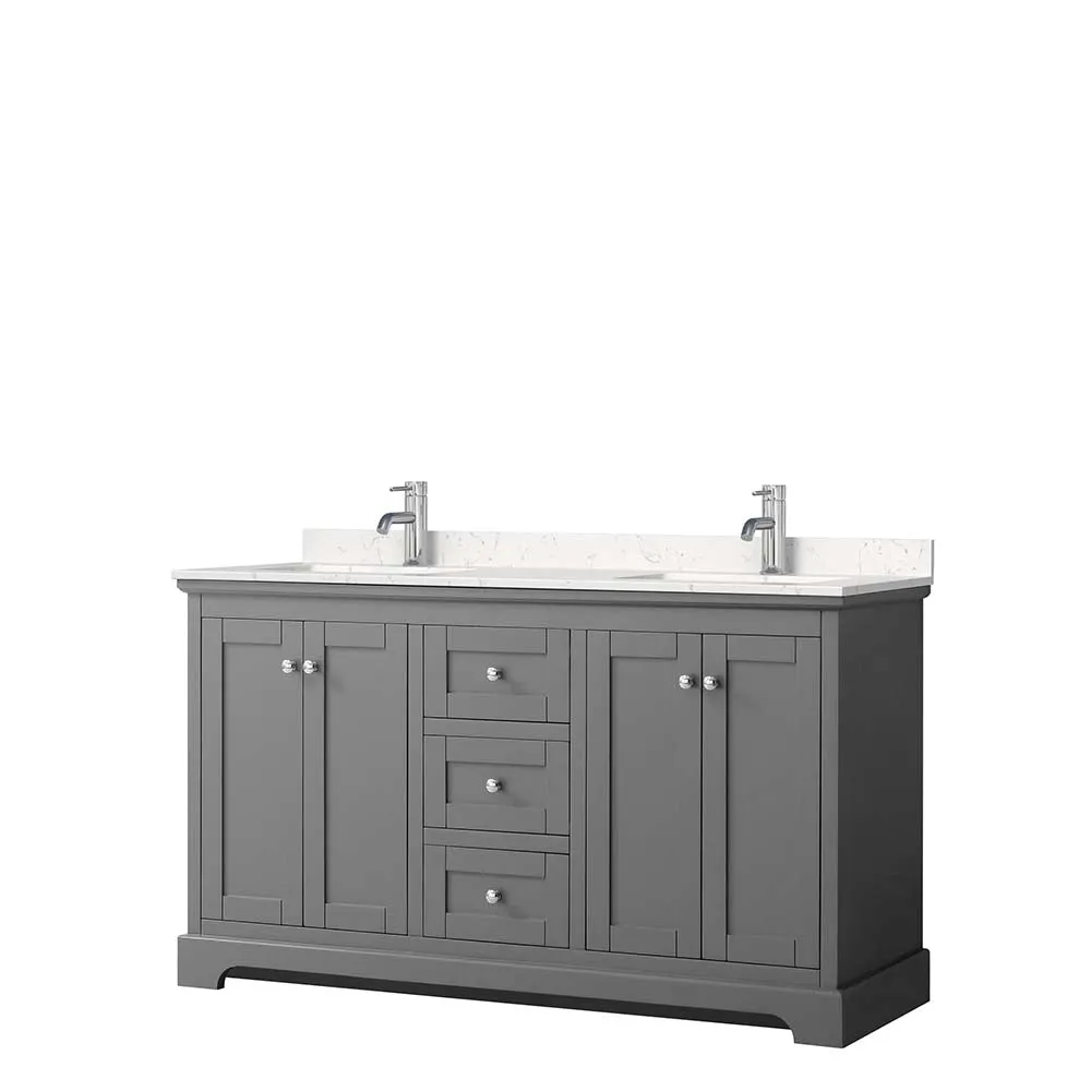 Avery 60 Inch Double Bathroom Vanity in Dark Gray