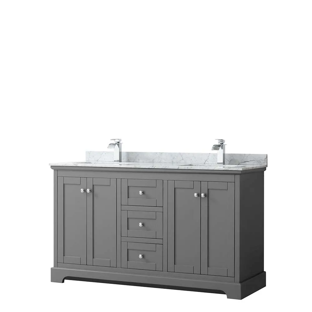 Avery 60 Inch Double Bathroom Vanity in Dark Gray