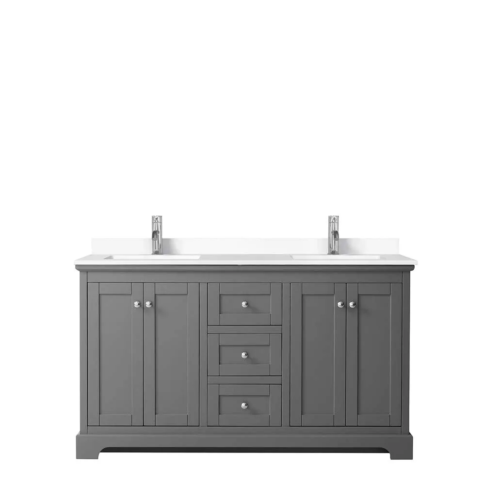 Avery 60 Inch Double Bathroom Vanity in Dark Gray