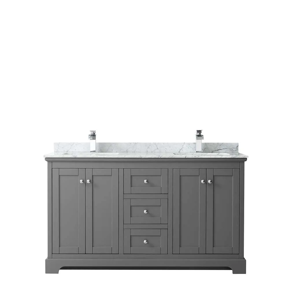 Avery 60 Inch Double Bathroom Vanity in Dark Gray