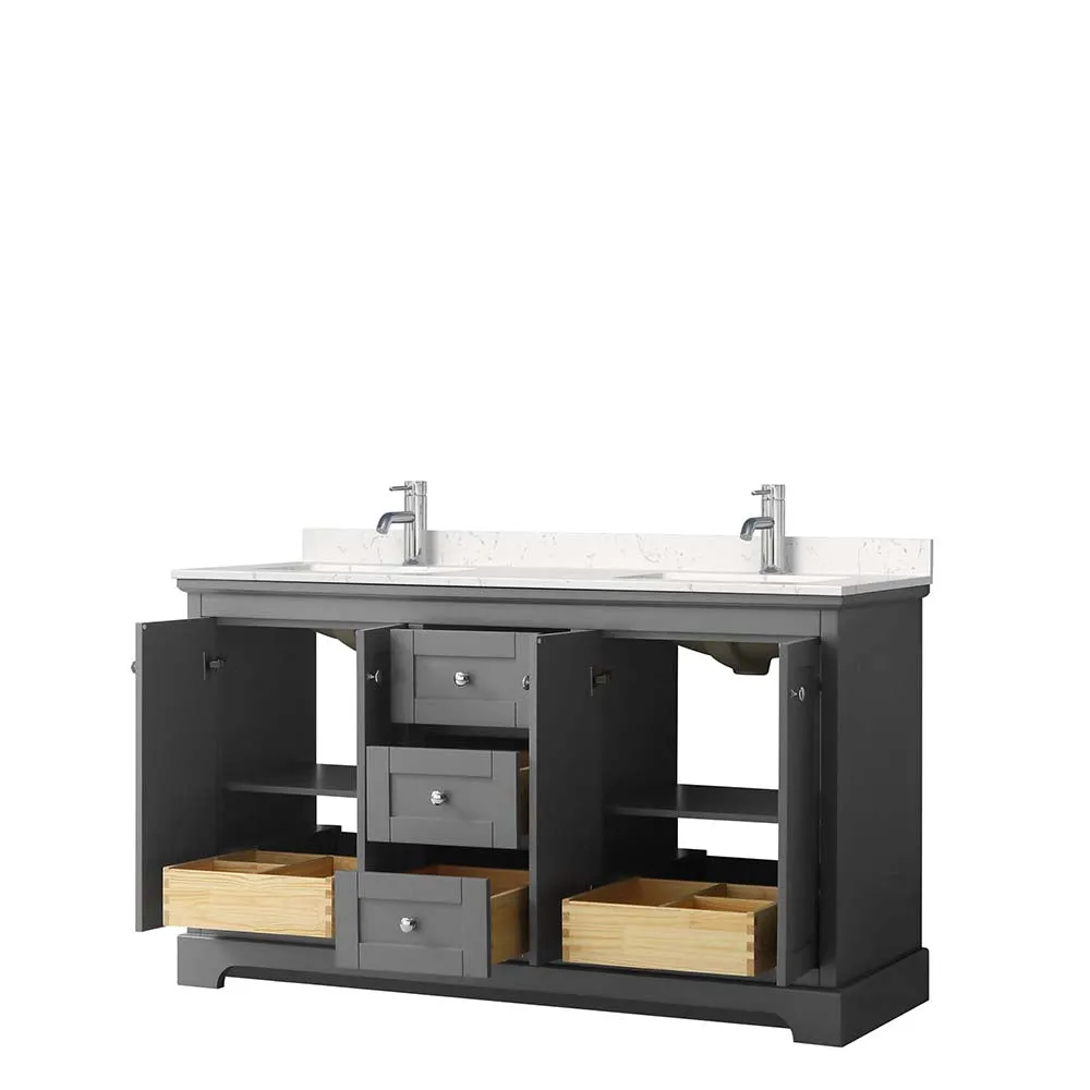 Avery 60 Inch Double Bathroom Vanity in Dark Gray