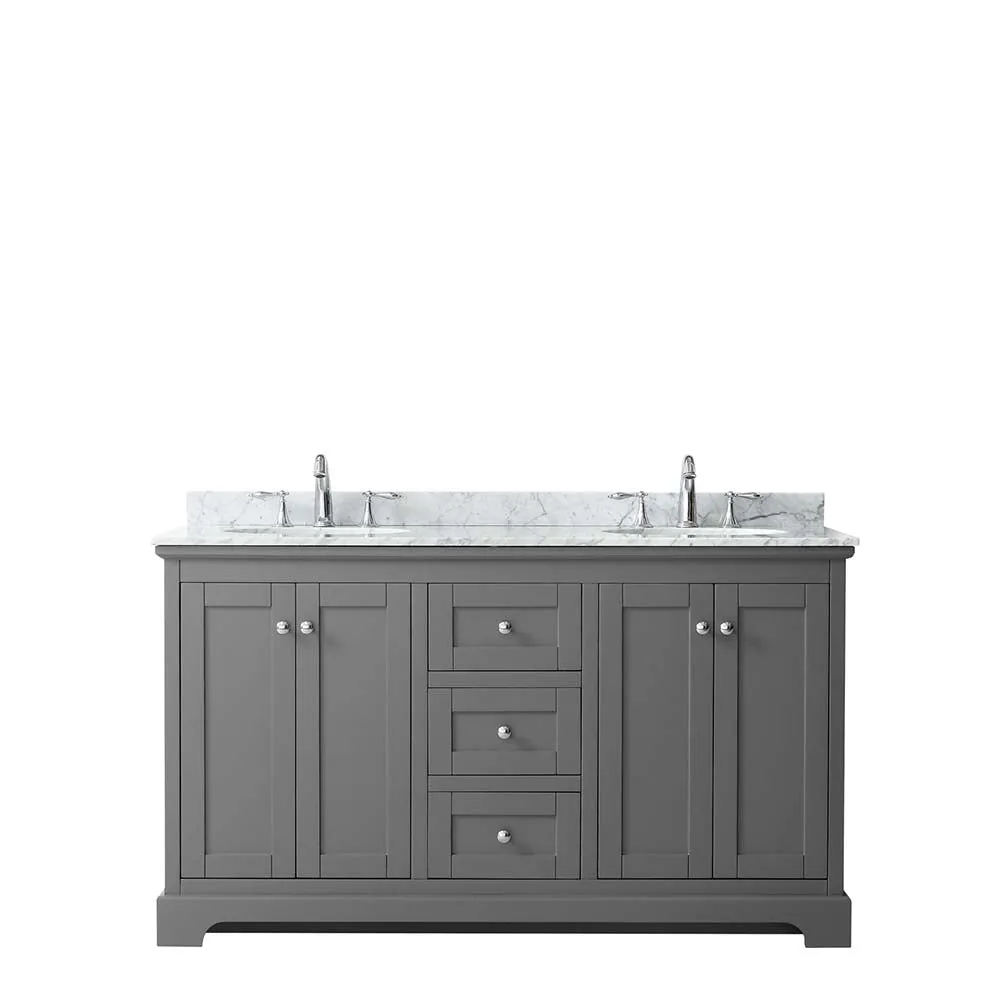Avery 60 Inch Double Bathroom Vanity in Dark Gray