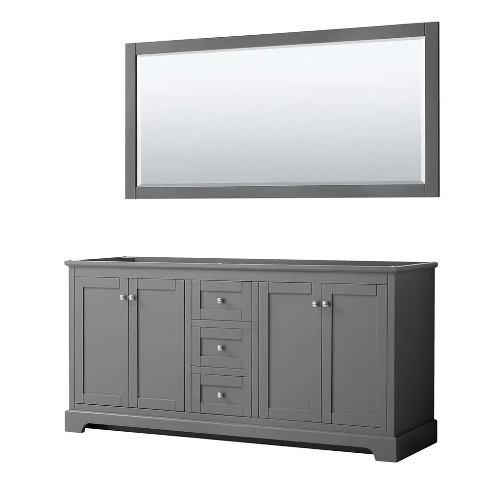 Avery 72 Inch Double Bathroom Vanity in Dark Gray