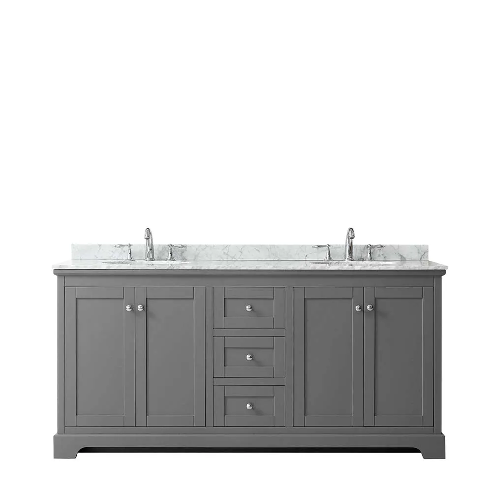 Avery 72 Inch Double Bathroom Vanity in Dark Gray