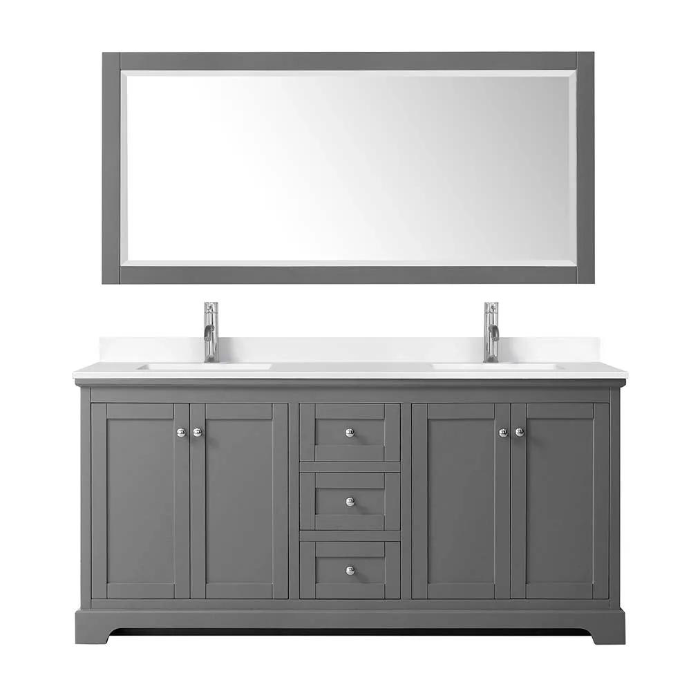 Avery 72 Inch Double Bathroom Vanity in Dark Gray