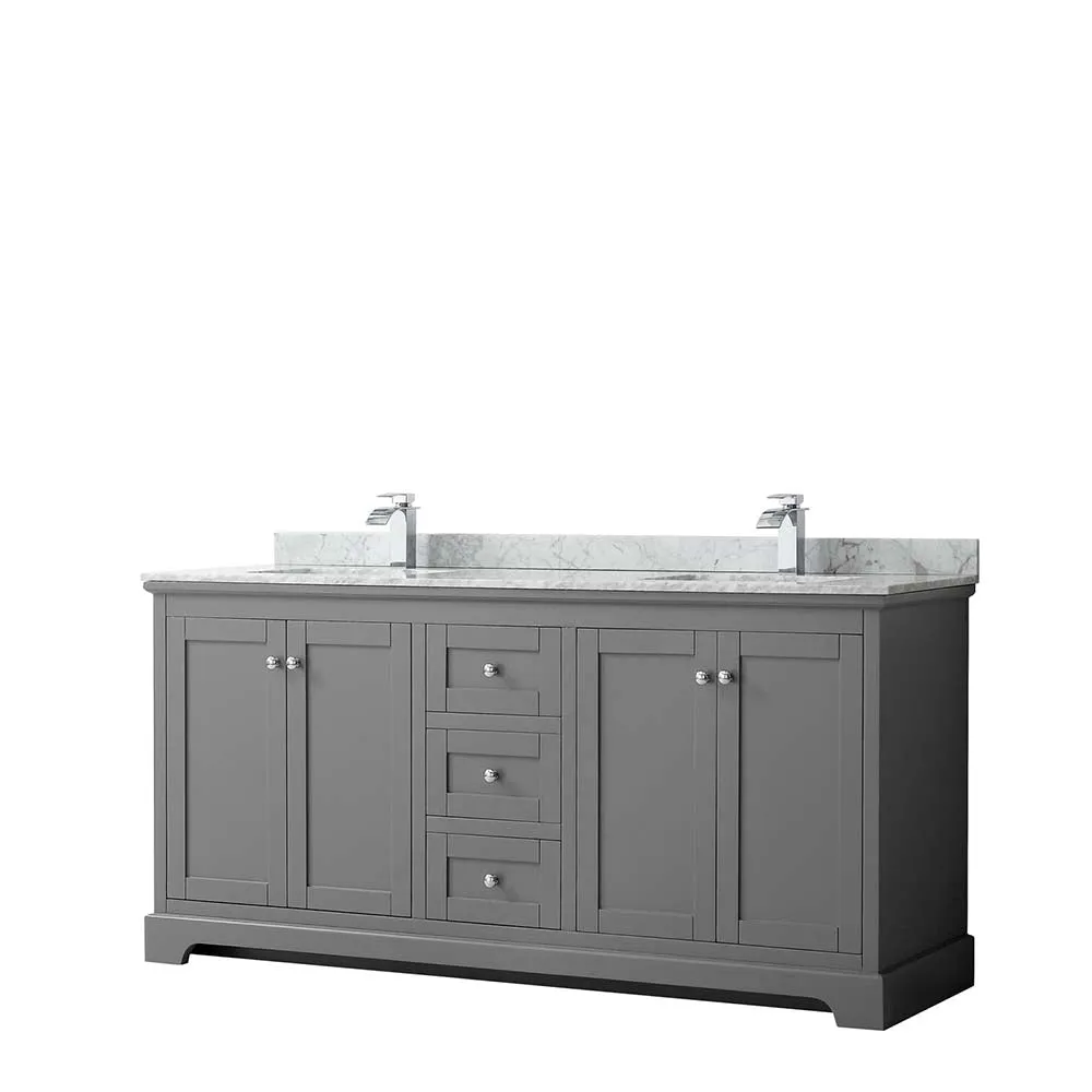 Avery 72 Inch Double Bathroom Vanity in Dark Gray