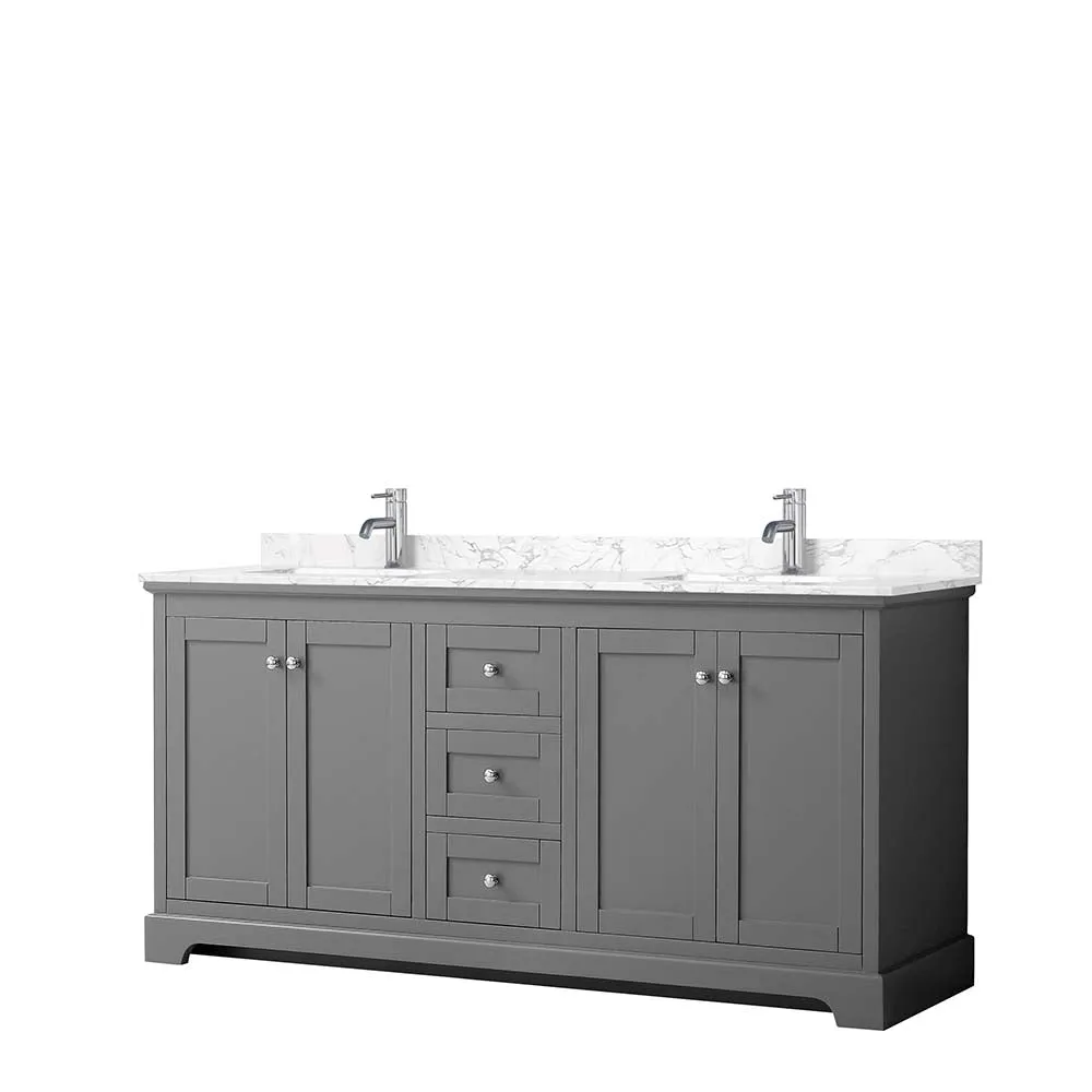 Avery 72 Inch Double Bathroom Vanity in Dark Gray