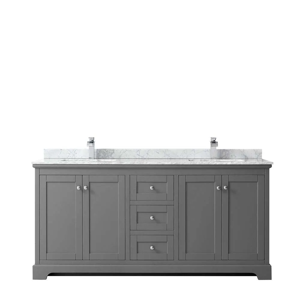 Avery 72 Inch Double Bathroom Vanity in Dark Gray