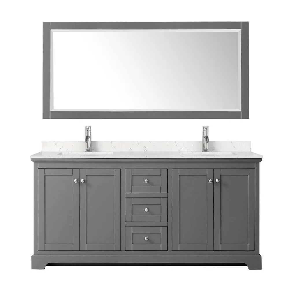 Avery 72 Inch Double Bathroom Vanity in Dark Gray