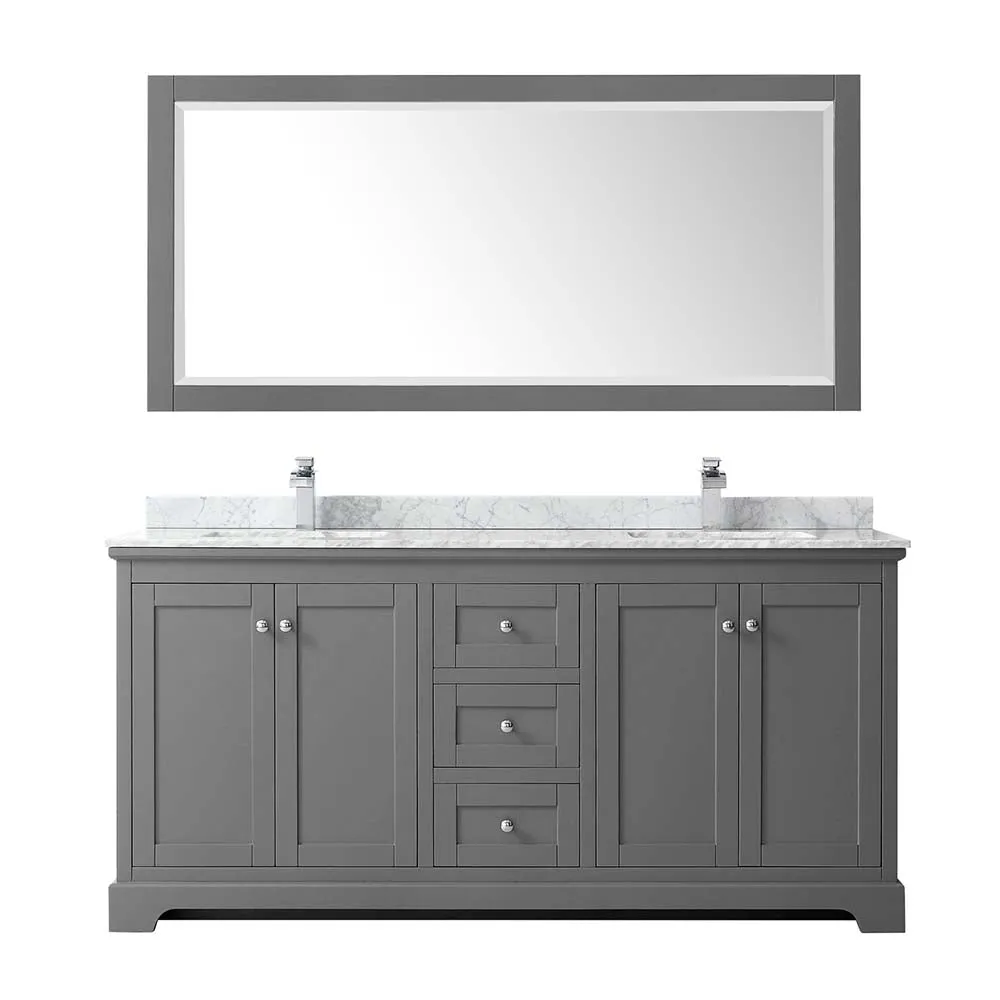 Avery 72 Inch Double Bathroom Vanity in Dark Gray