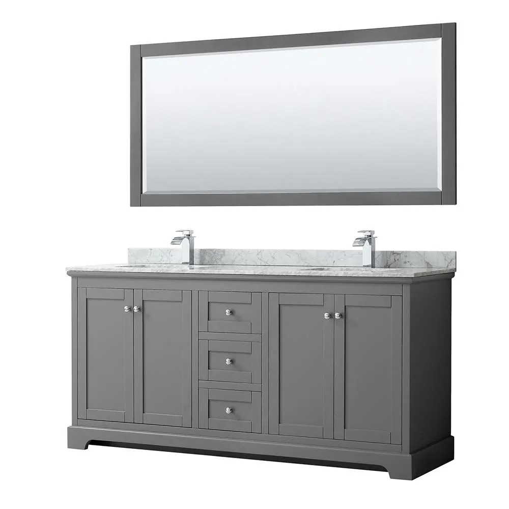 Avery 72 Inch Double Bathroom Vanity in Dark Gray