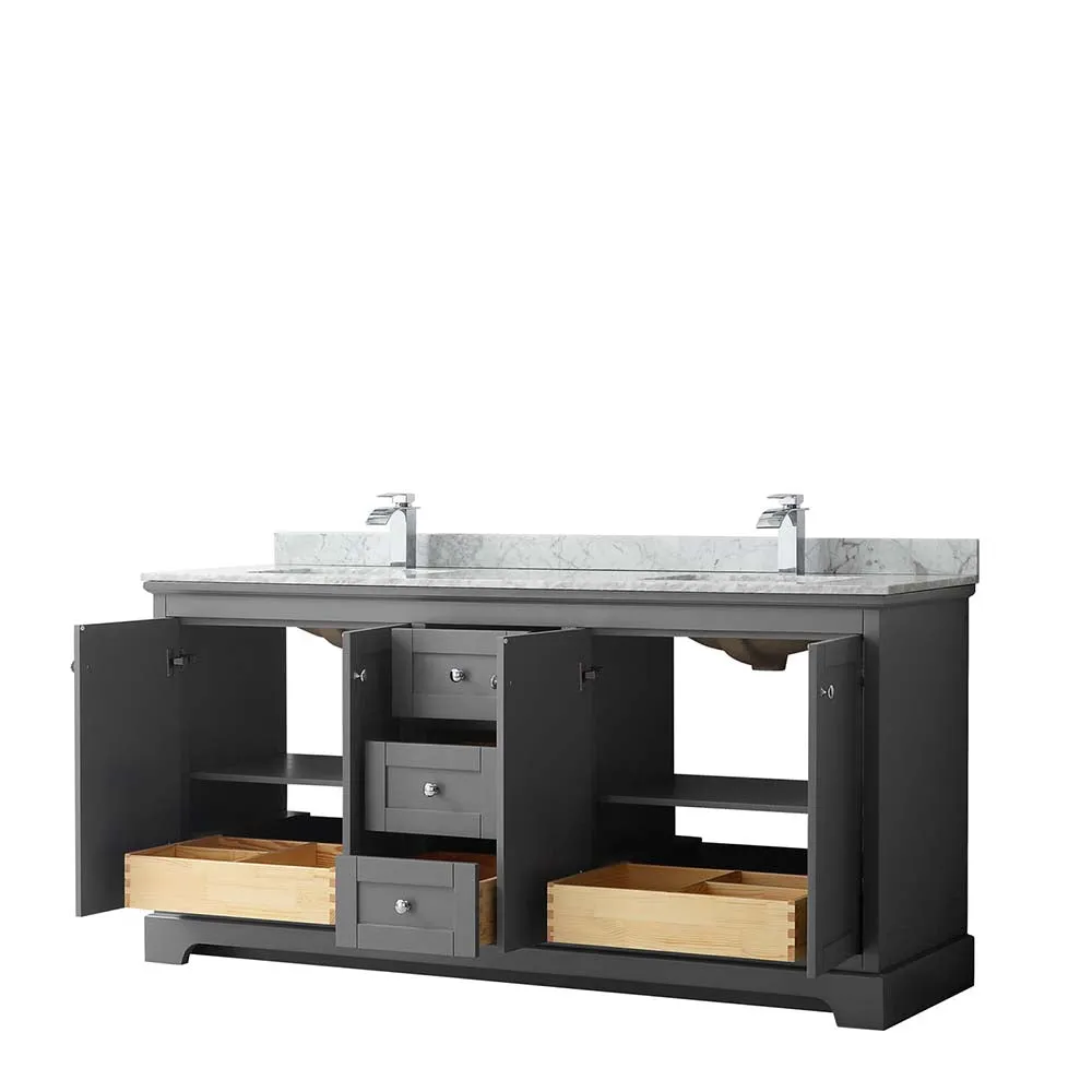 Avery 72 Inch Double Bathroom Vanity in Dark Gray