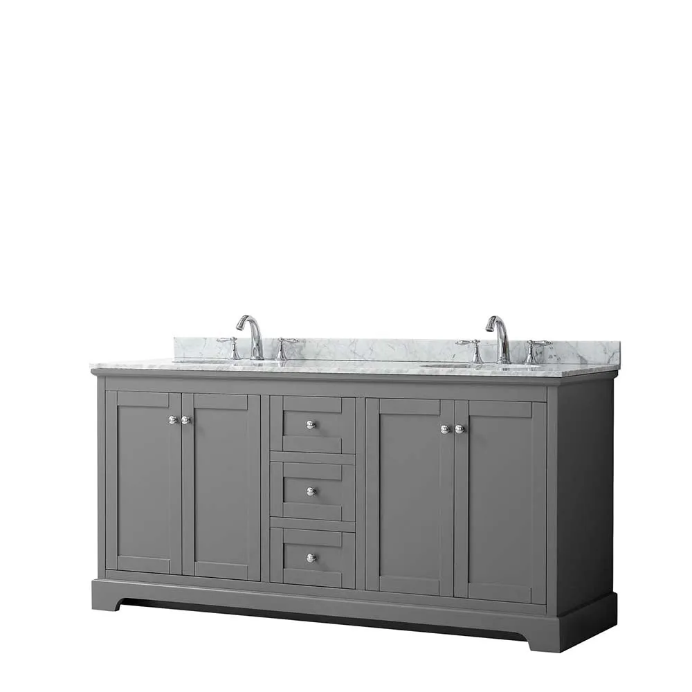 Avery 72 Inch Double Bathroom Vanity in Dark Gray