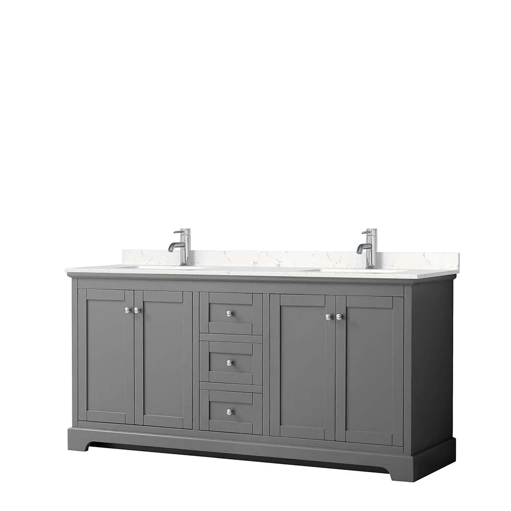 Avery 72 Inch Double Bathroom Vanity in Dark Gray