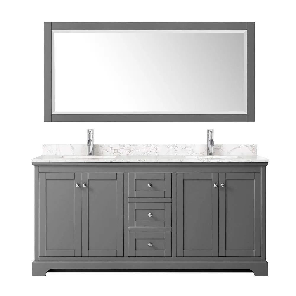 Avery 72 Inch Double Bathroom Vanity in Dark Gray