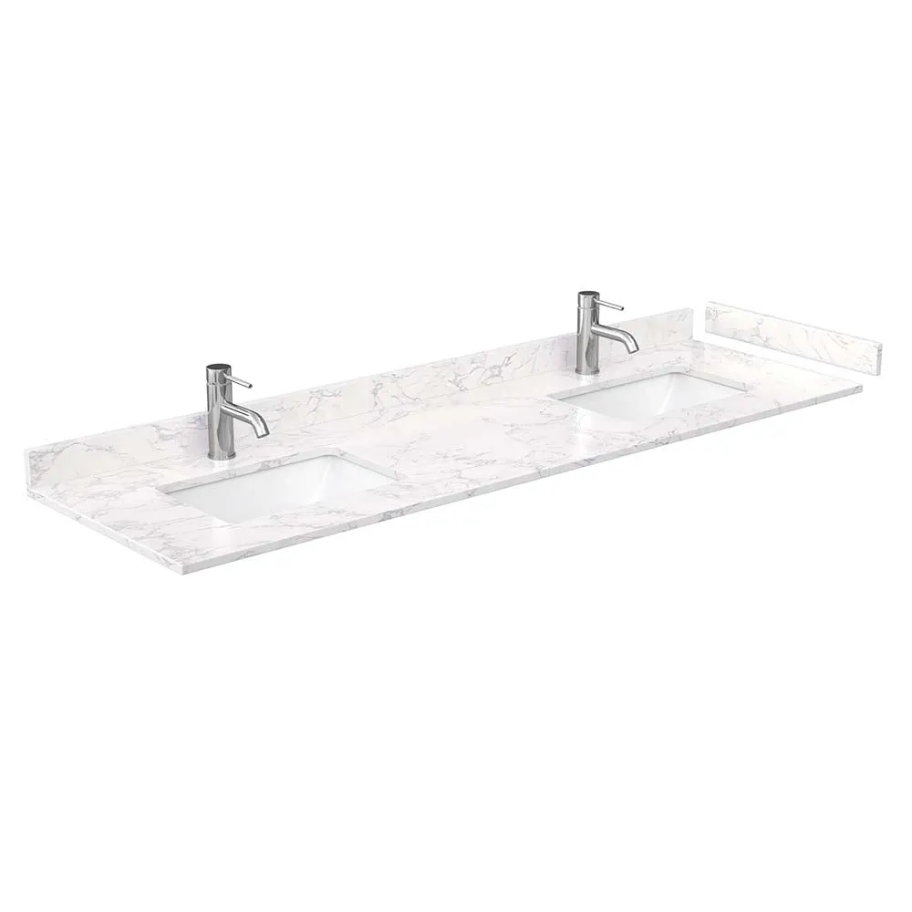 Avery 72 Inch Double Bathroom Vanity in White - Polished Chrome Trim