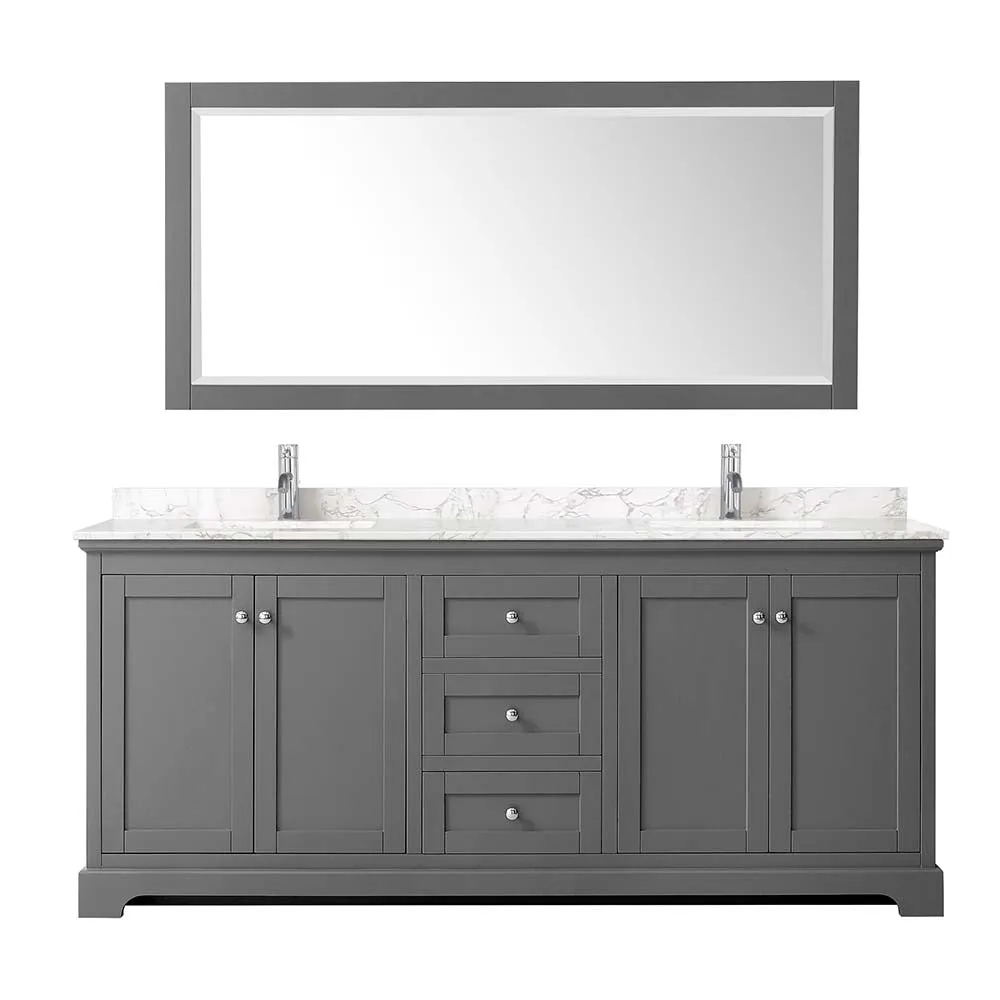 Avery 80 Inch Double Bathroom Vanity in Dark Gray