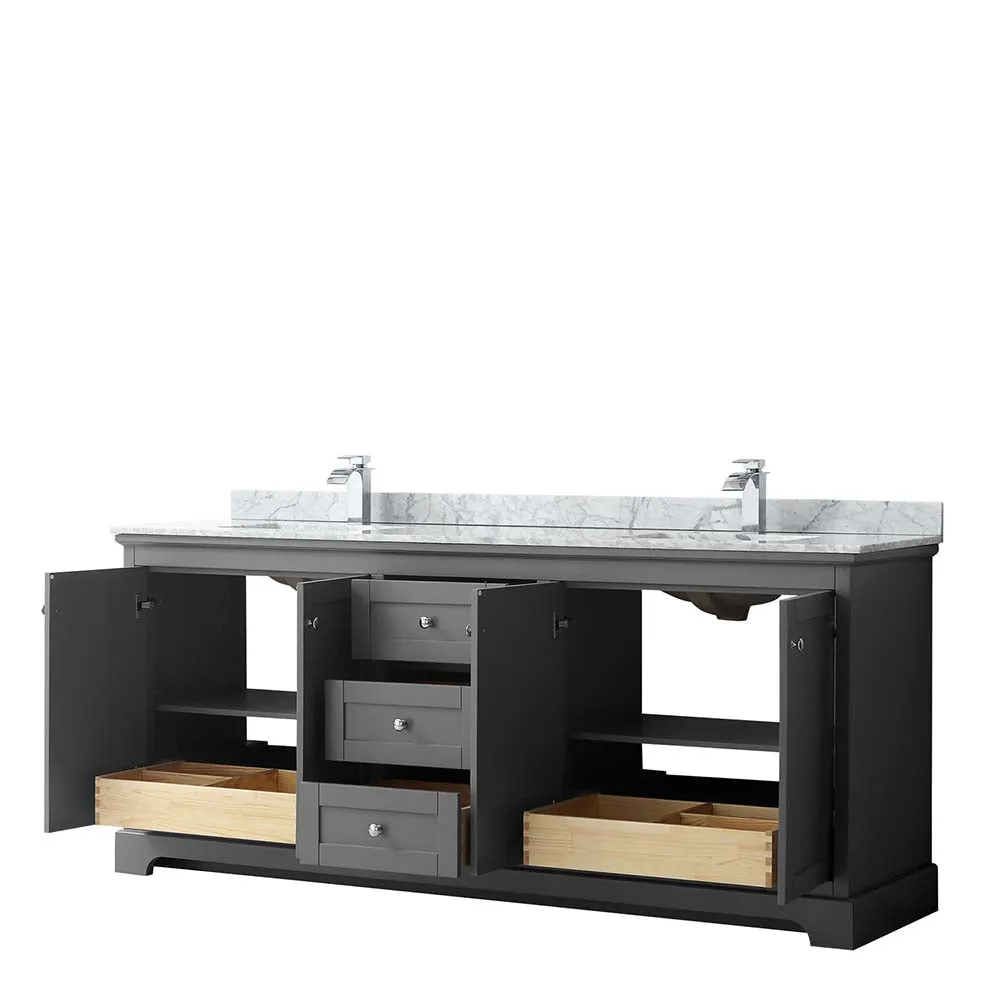 Avery 80 Inch Double Bathroom Vanity in Dark Gray