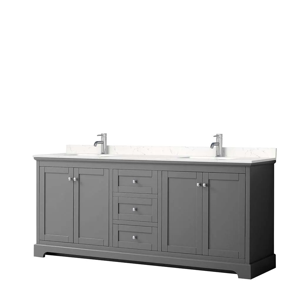 Avery 80 Inch Double Bathroom Vanity in Dark Gray
