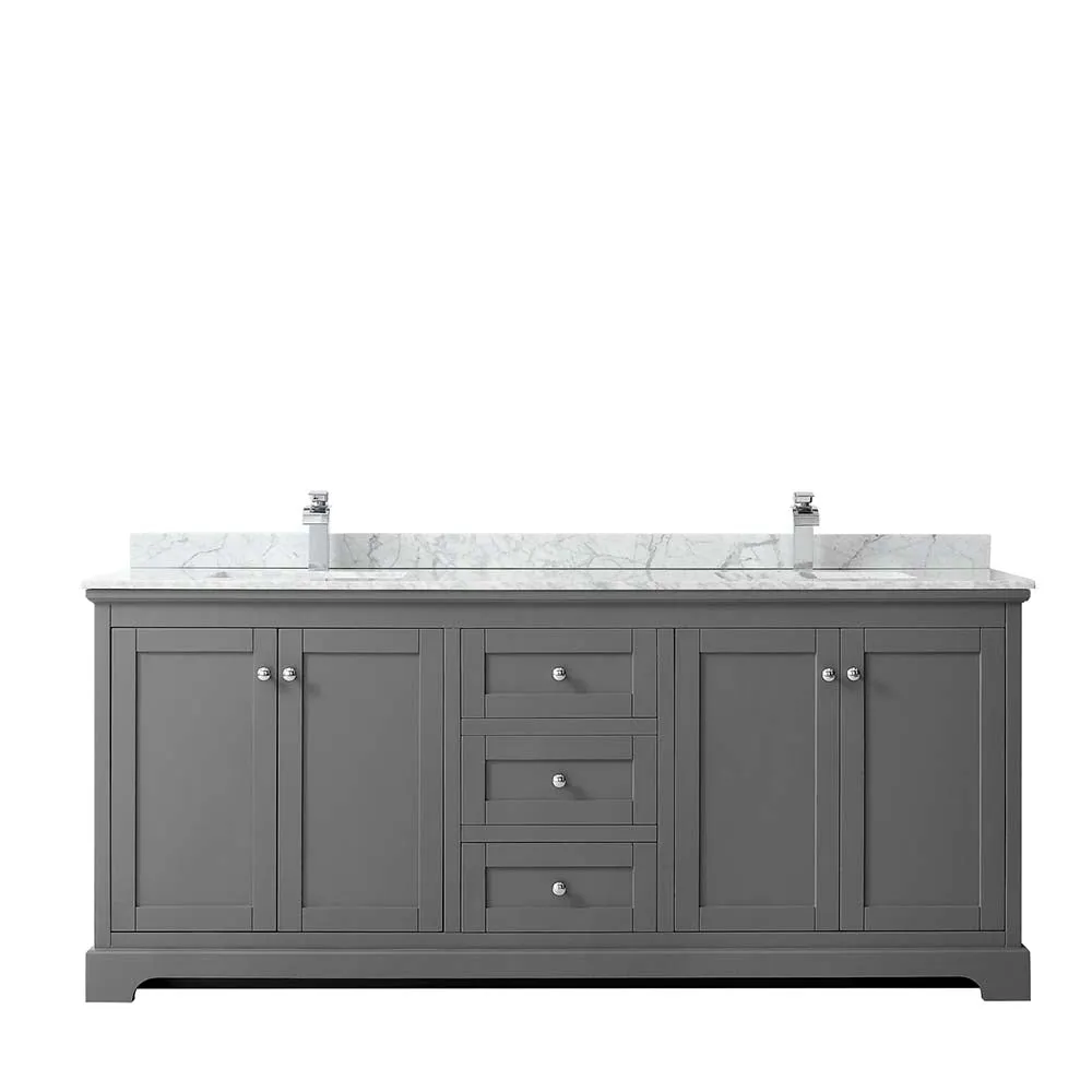Avery 80 Inch Double Bathroom Vanity in Dark Gray