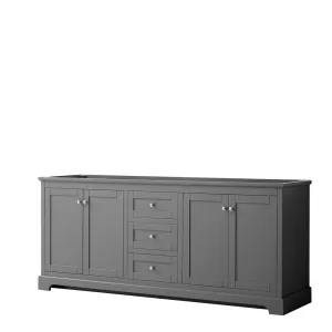Avery 80 Inch Double Bathroom Vanity in Dark Gray