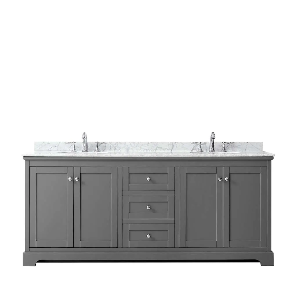 Avery 80 Inch Double Bathroom Vanity in Dark Gray